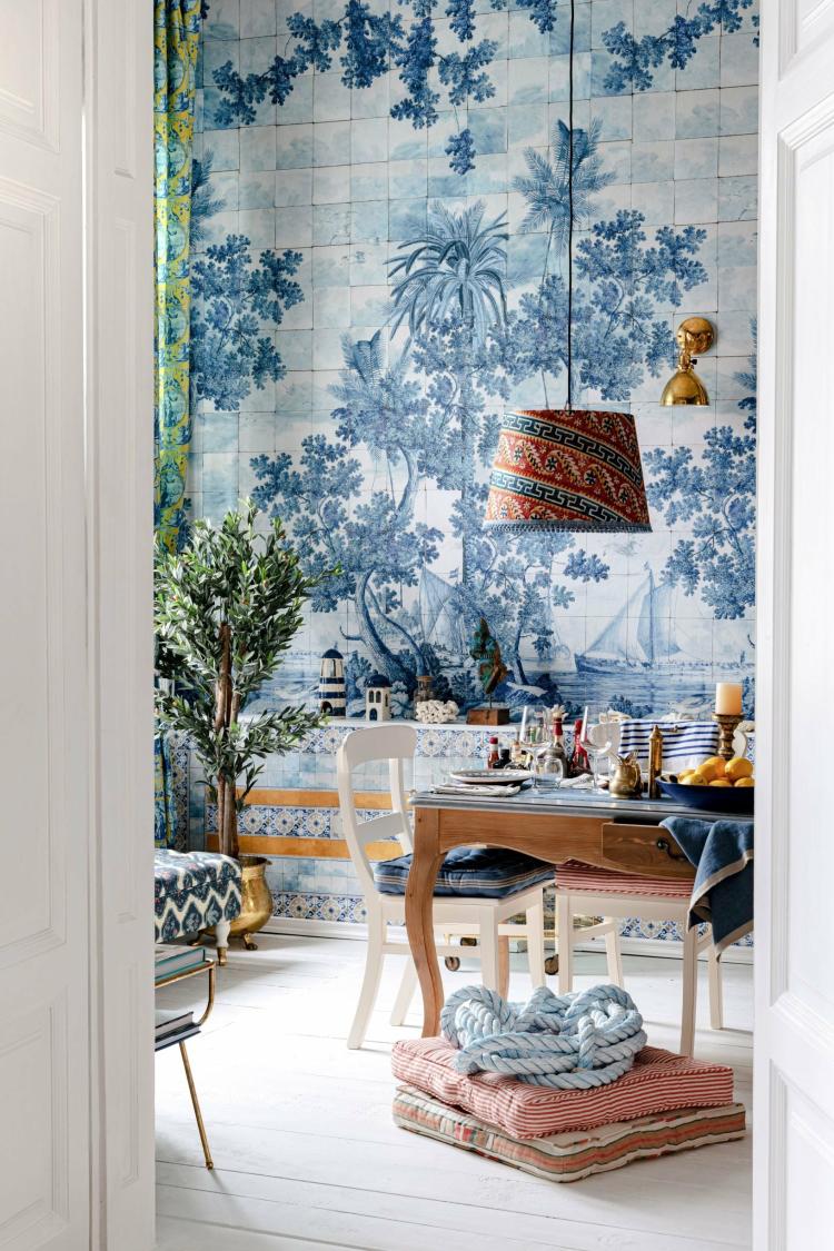 Azure Mural Wallpaper  |   Wallpaper On The Wall Wallpaper