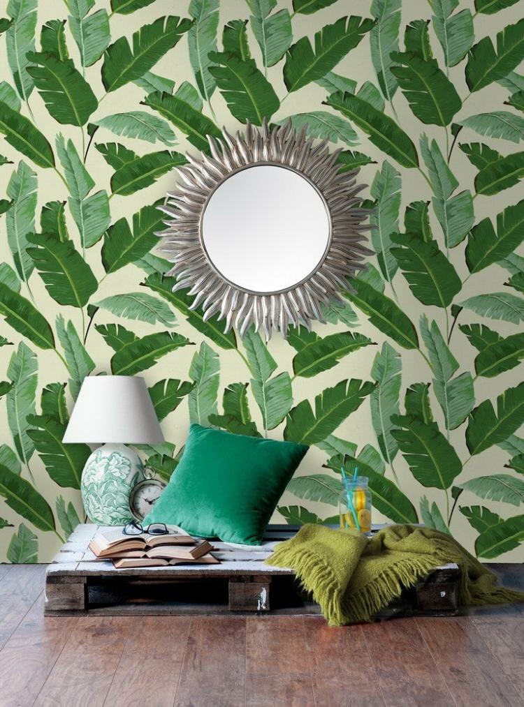 Banana Leaves Woven Wallpaper  |   Wallpaper On The Wall Wallpaper