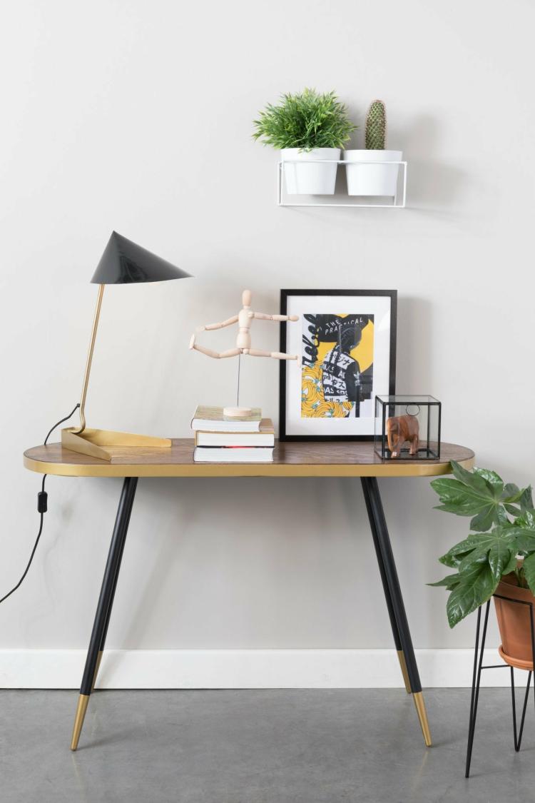 Brass And Wood Hallway Console Table  |   Tables + Desks Furniture Tables + Desks