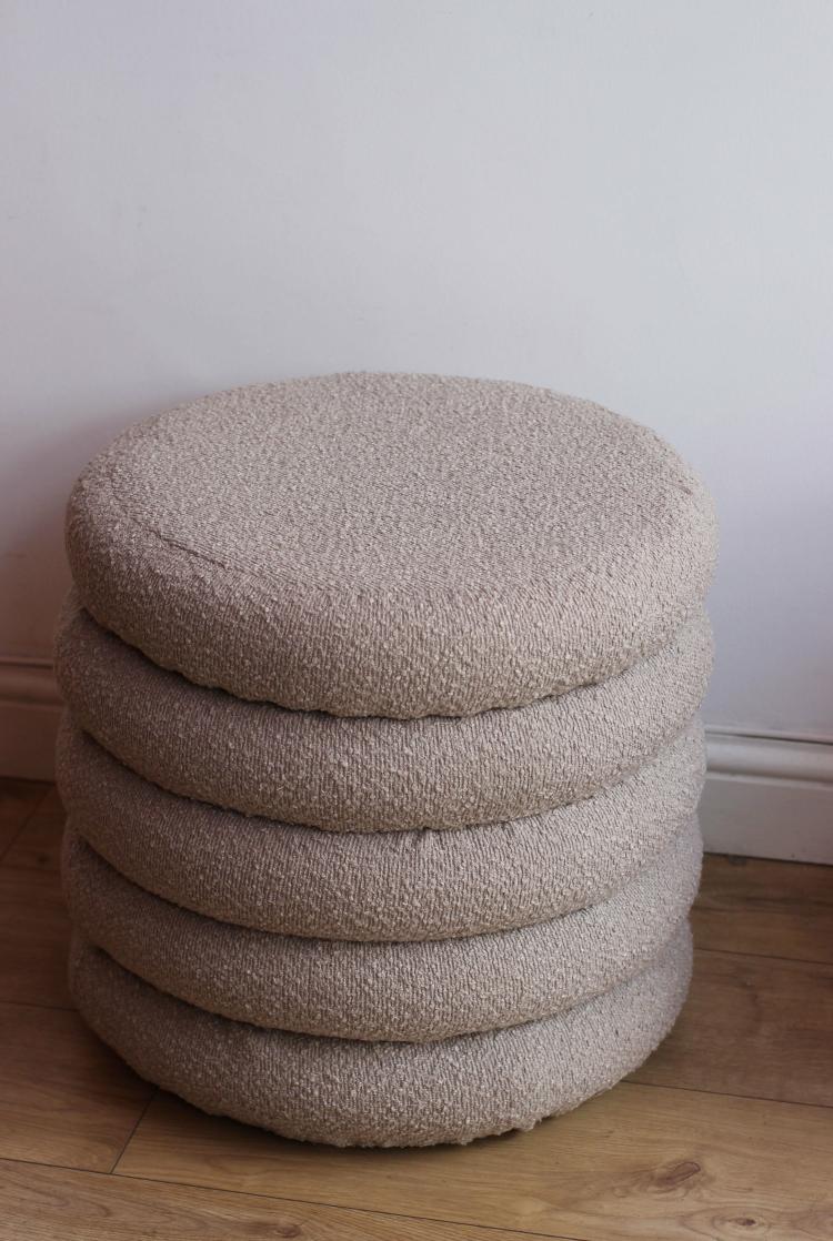 Brooklyn Bouclé Pouf With Storage  |   Chairs + Stools Chairs + Stools Chairs + Stools