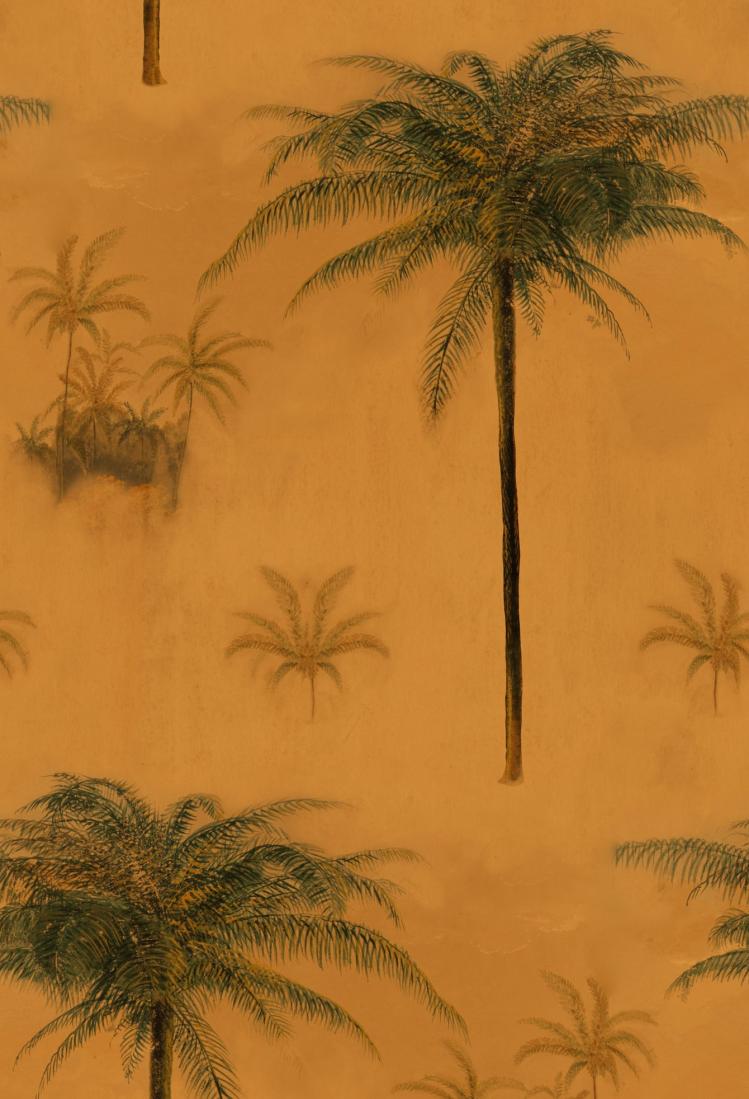 Cayo Largo Palm Tree Wallpaper  |   Wallpaper On The Wall SUNSET/ ORANGE