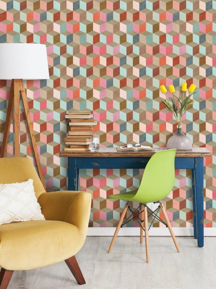 Coloured Geometry Circus Wallpaper  |   Wallpaper On The Wall Wallpaper