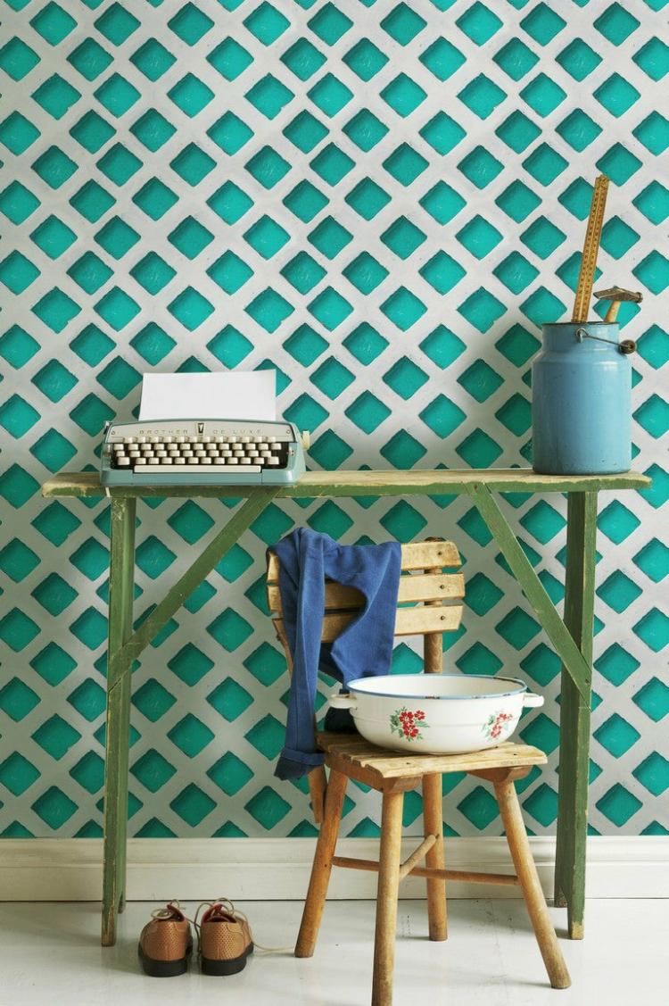 Concrete Patch Turquoise Wallpaper  |   Wallpaper On The Wall Wallpaper