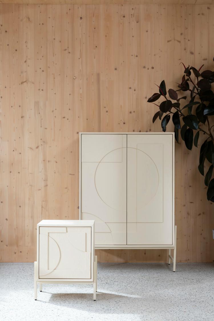 Faces Side Table/ Bedside Table  |   Tables + Desks Furniture Beige