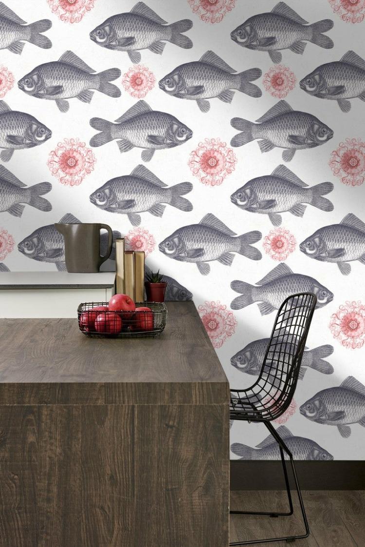 Fish Wallpaper  |   Wallpaper On The Wall Blue