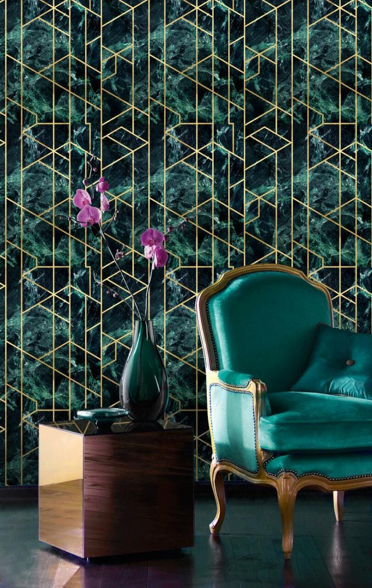 Gramercy Wallpaper  |   Wallpaper On The Wall emerald