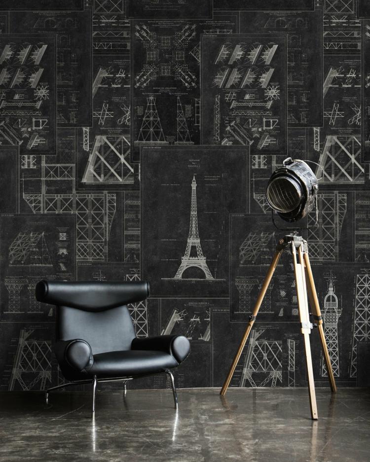 Grand Eiffel Wallpaper  |   Wallpaper On The Wall Blue