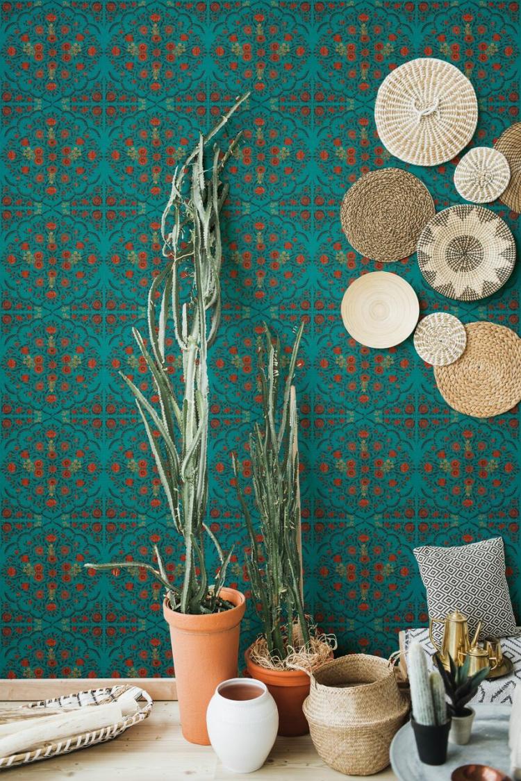 Hindu Bloom Wallpaper  |   Wallpaper On The Wall dark grey