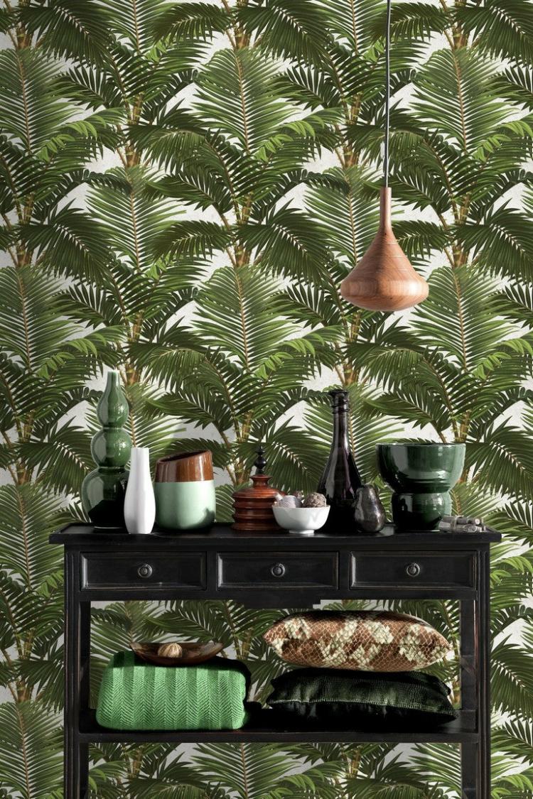 Jardin Tropical Leaf Wallpaper  |   Wallpaper On The Wall Wallpaper