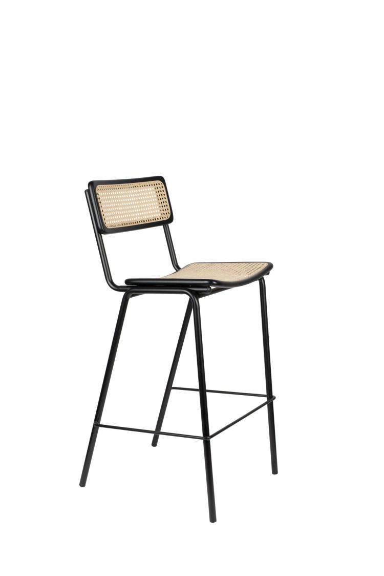 Jort Counter Stool With Webbing  |   Chairs + Stools Chairs + Stools Black