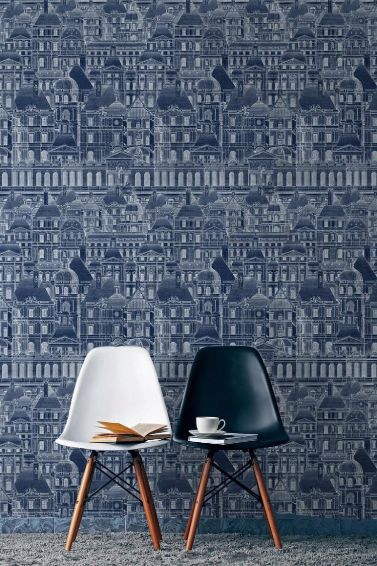 Louvre Blue Wallpaper  |   Wallpaper On The Wall Wallpaper