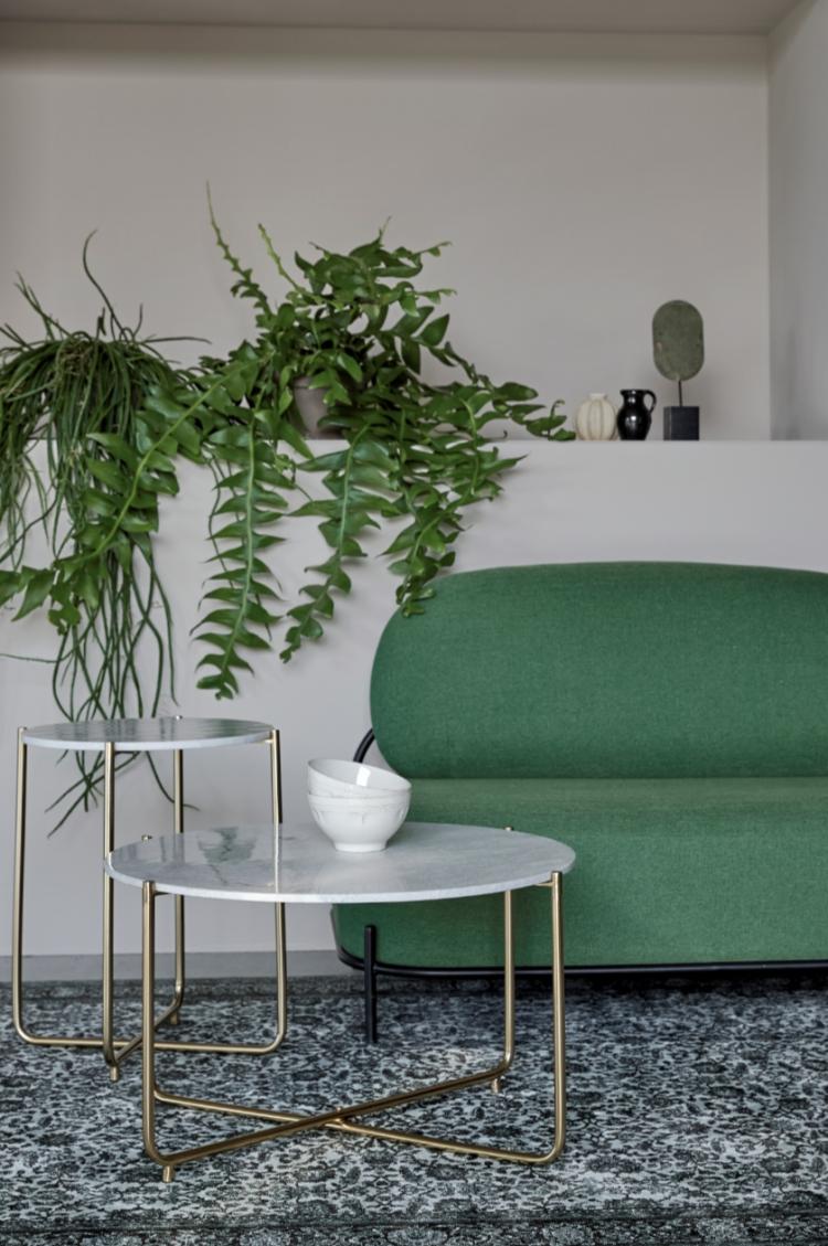 Marble + Brass Coffee Table  |   Tables + Desks Furniture green