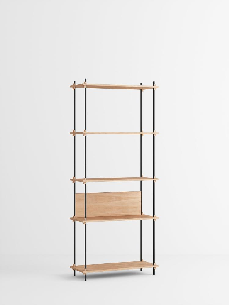 Moebe Shelving System Tall Single 200  |   Storage + Shelves Furniture Black/ Black