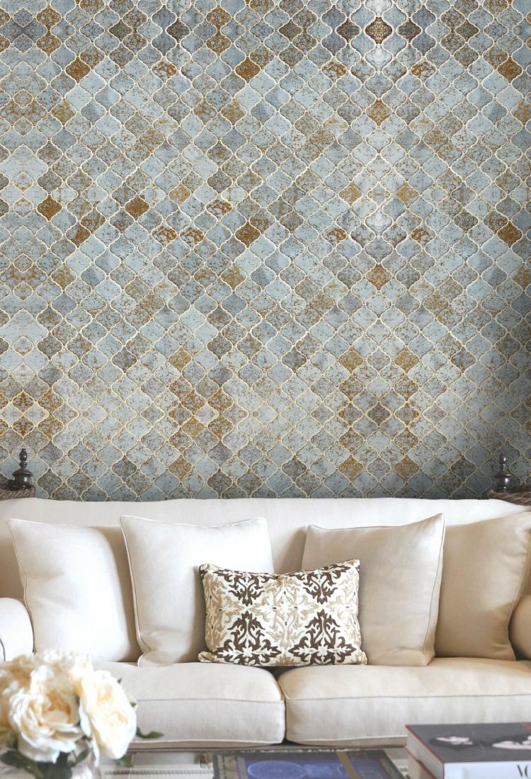 Morocco Tiles Wallpaper  |   Wallpaper On The Wall Neutral