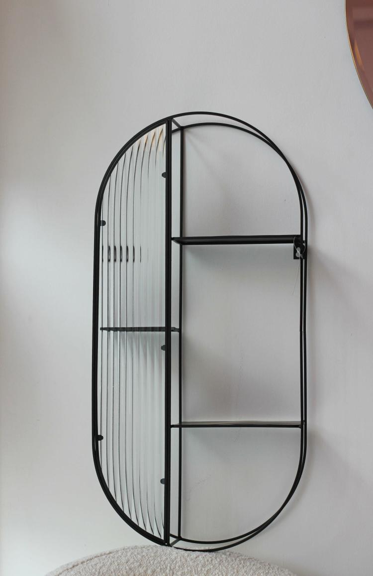 Oval Glass And Metal Shelf  |   Storage + Shelves Furniture Storage + Shelves