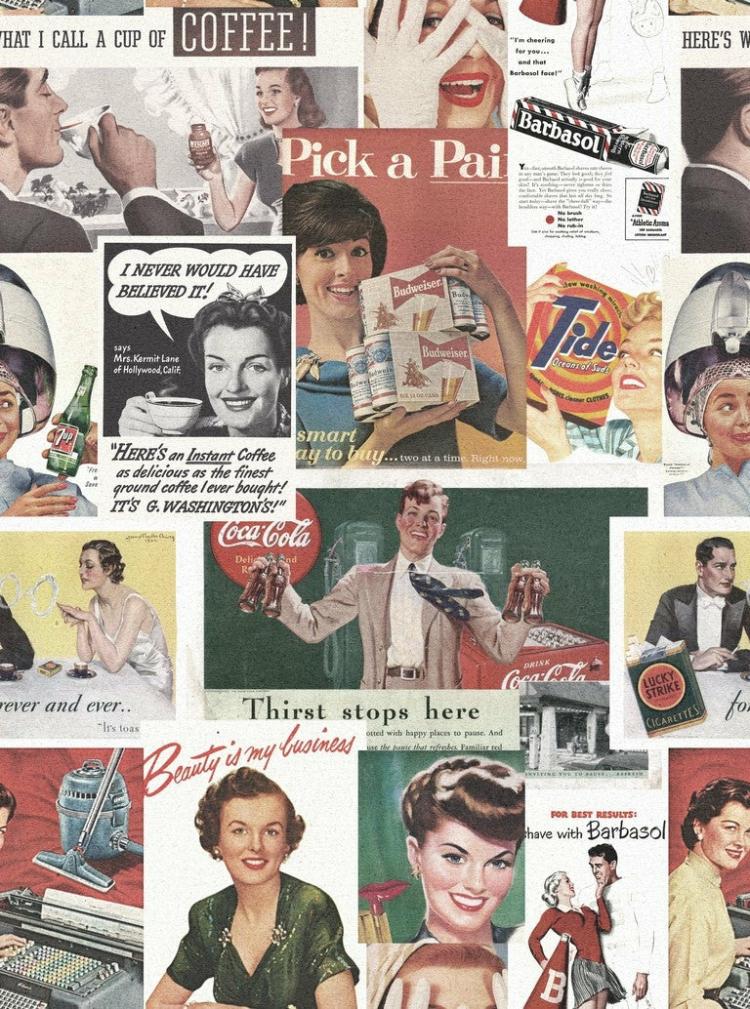 Retro Ads Wallpaper  |   Wallpaper On The Wall Colour