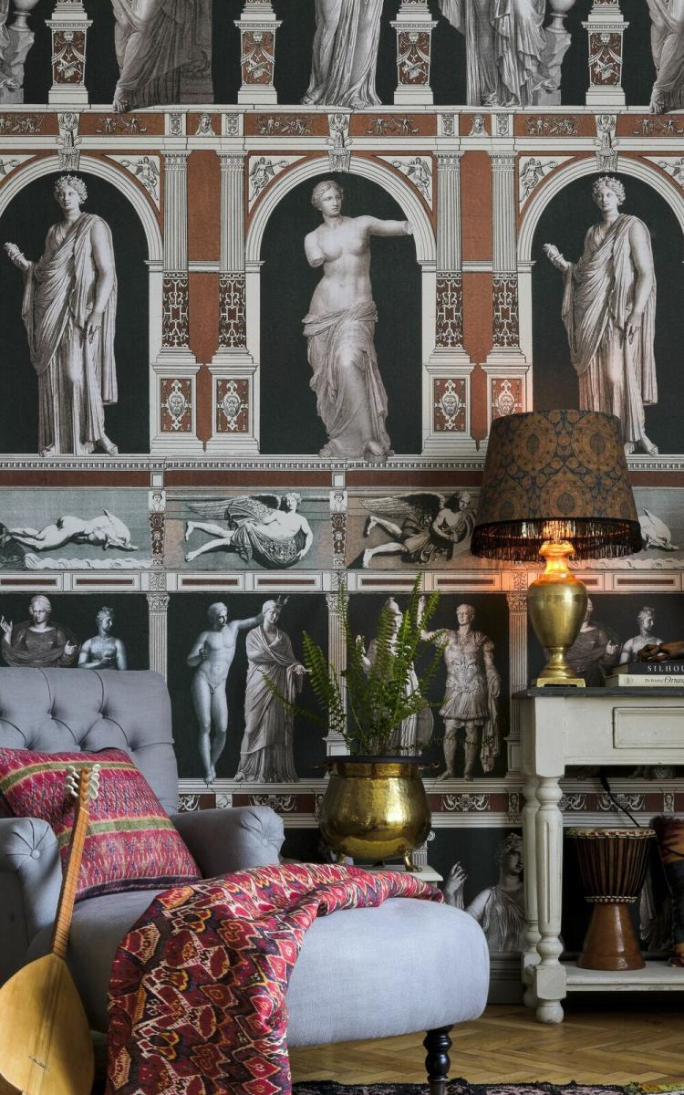 Statues Of Antique Wallpaper  |   Wallpaper On The Wall Grey