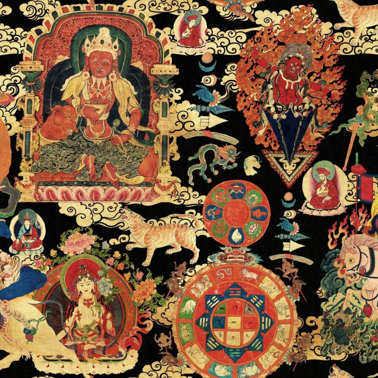 Tibetan Tapestry Metallic Edition  |   Wallpaper On The Wall Wallpaper