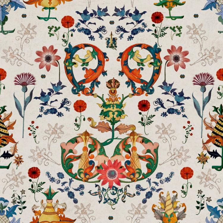 Transylvania Folk Wallpaper  |   Wallpaper On The Wall Blue