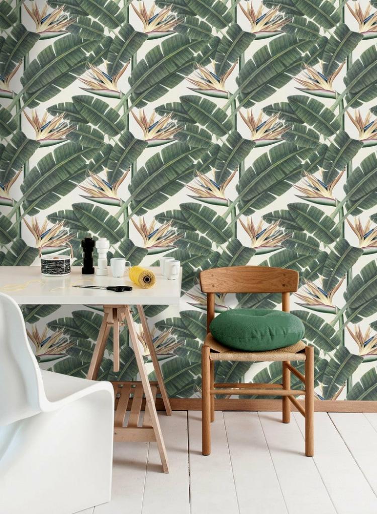 Tropical Bloom Wallpaper  |   Wallpaper On The Wall Wallpaper