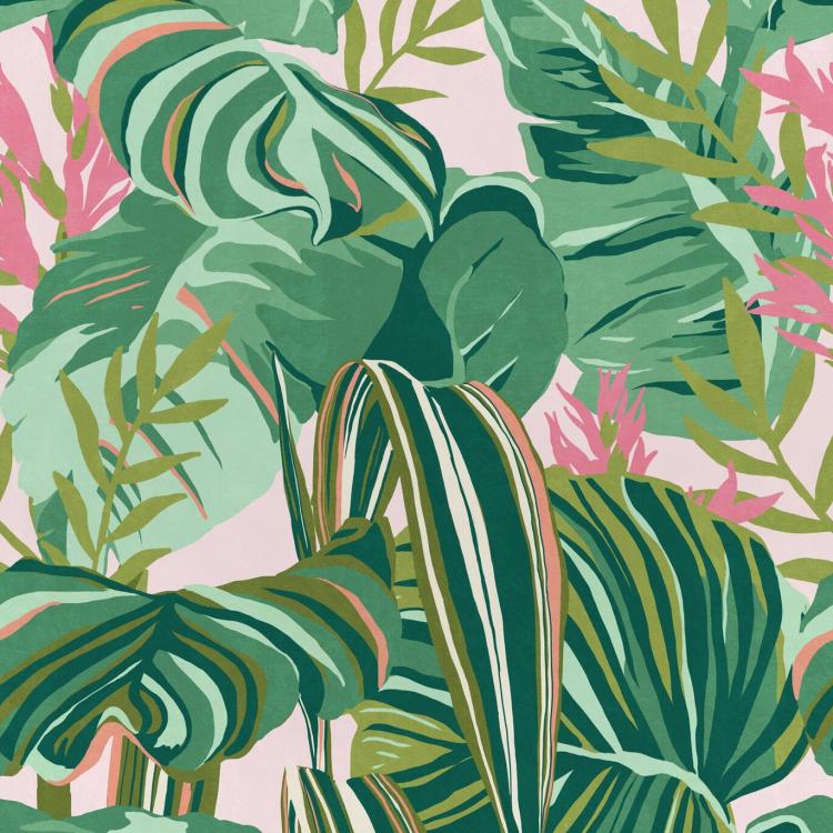 Tropical Foliage Wallpaper  |   Wallpaper On The Wall dark grey