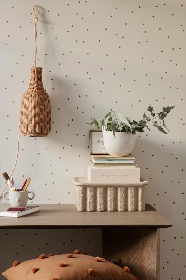 Dot Wallpaper – Ferm Living  |   Wallpaper On The Wall Dusty Rose